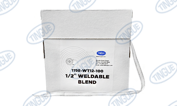 shop.tingue.com 01.07T 1/2" WELDABLE BLEND TAPE 100 YARD BOX- FULL CASE OF 24