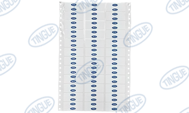 PLYTEX BELTING LABELS 2" WIDE W/ TINGUE OVAL LOGO (36 PER SHEET)