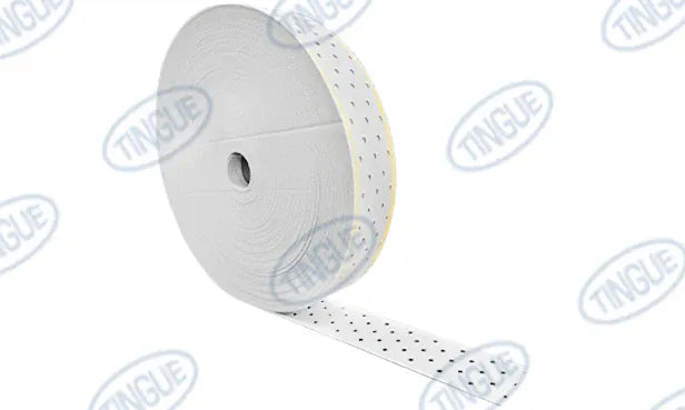 shop.tingue.com 02.51T GOLD SELVAGE PERFORATED BELTING 3" WIDE - 375FT ROLL