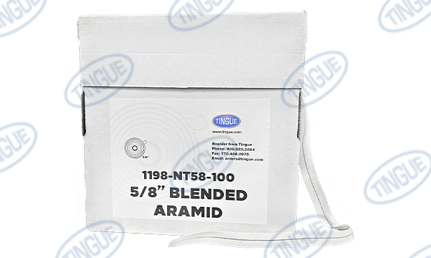 shop.tingue.com 01.07T 5/8" BLENDED NOMEX TAPE 100 YARD ROLL- FULL CASE OF 24