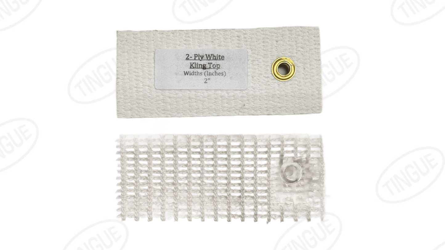 1054-2WKT200-CUT - 2-PLY WHITE KLING TOP BELT C/L - 2" WIDE CUT BELT X CUSTOM LENGTH
