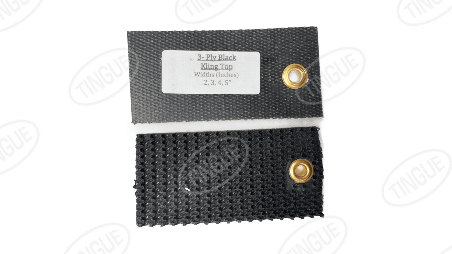 1054-3BKKT200-CUT - 3 PLY BLACK KLING TOP - C/L 2" WIDE CUT BELT X CUSTOM LENGTH