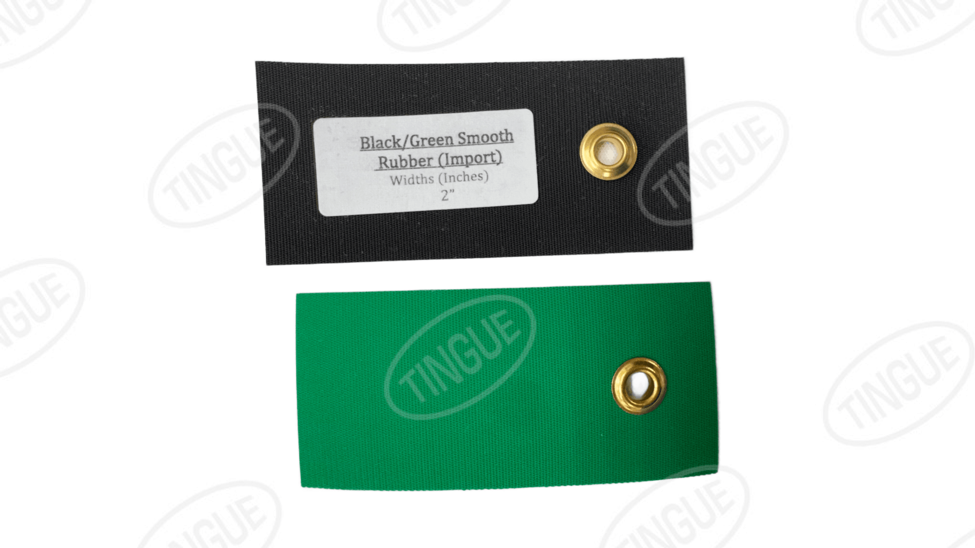 shop.tingue.com 02.51T BLACK/GREEN SMOOTH RUBBER BELTING 1-1/2" WIDE