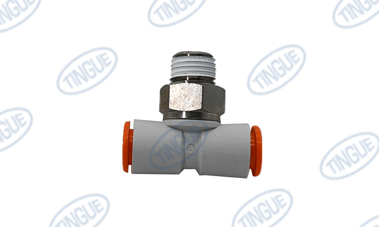 shop.tingue.com T-11 TEE 1/4"NPT X 3/8"OD X 3/8"OD MALE BRANCH