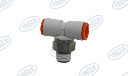shop.tingue.com T-11 TEE 1/4"NPT X 3/8"OD X 3/8"OD MALE BRANCH