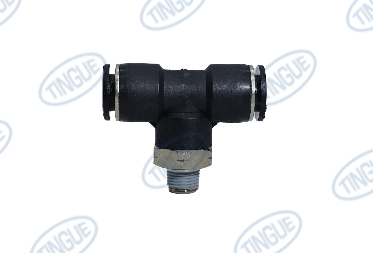 shop.tingue.com T-11 1/8 NPTX 3/8 TUBE MALE SWIVEL TEE