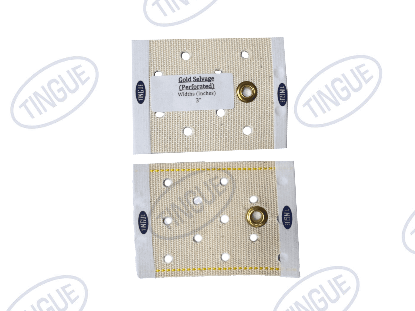 shop.tingue.com 02.01T GOLD SELVAGE PERFORATED BELT C/L - 3" WIDE X 95" LONG (1001-763)