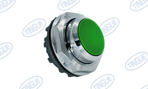 Tingue Parts Store T-1 PUSH BUTTON, CHROME, FLUSH, GREEN
