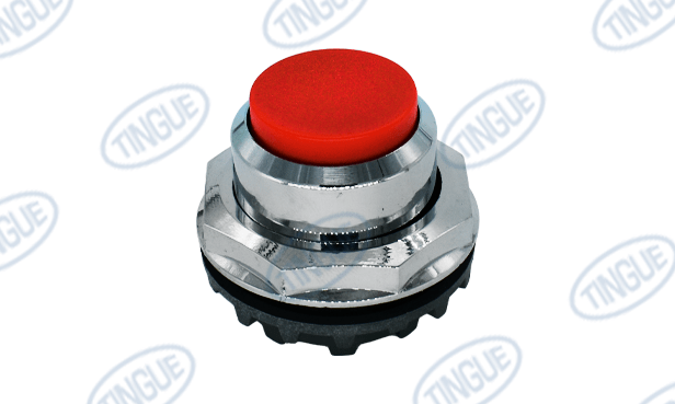 Tingue Parts Store T-1 PUSH BUTTON, CHROME, EXTENDED, RED